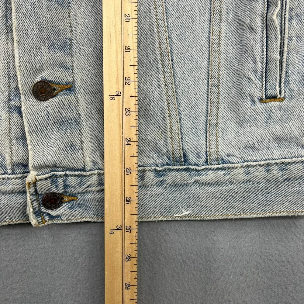 Levis Mens Light Wash Denim Trucker Jacket 70507-0311 Size M Blue Cotton Vtg USA - Picture 7 of 14